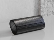 Etier Verdi Triple Watch Roll Black Crocodile Leather