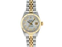 Rolex Datejust 26mm with White Mother of Pearl Diamond Dial