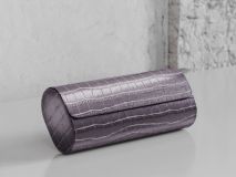 Etier Verdi Triple Watch Roll Grey Crocodile Leather