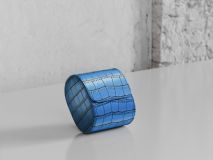 Etier Verdi Single Watch Roll Blue Crocodile Leather