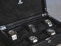 Etier Zegato Ten Watch Case Black Crocodile Leather