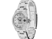 Rolex Datejust 31mm with Silver Mother of Pearl Diamond Dial and Diamond Bezel
