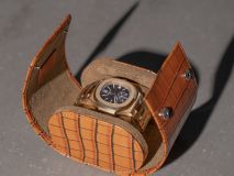 Etier Verdi Single Watch Roll Tan Crocodile Leather