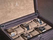 Etier Zegato Ten Watch Case Grey Crocodile Leather