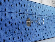 Etier Watch Rolls & Case Blue Ostrich Leather Set