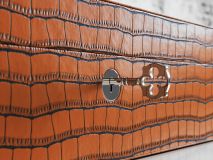 Etier Zegato Ten Watch Case Tan Crocodile Leather