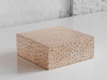 Etier Vigo Four Watch Case Light Cappuccino Ostrich Leather