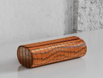 Etier Verdi Triple Watch Roll Tan Crocodile Leather