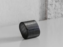 Etier Verdi Single Watch Roll Black Crocodile Leather