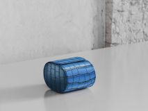 Etier Verdi Single Watch Roll Blue Crocodile Leather