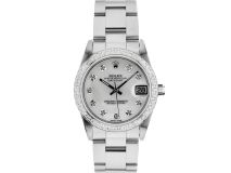 Rolex Datejust 31mm with Silver Mother of Pearl Diamond Dial and Diamond Bezel