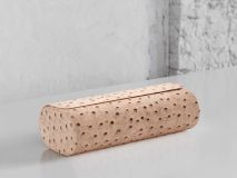 Etier Gusto Triple Watch Roll Light Cappuccino Ostrich Leather