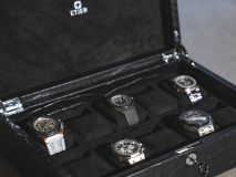 Etier Zegato Ten Watch Case Black Crocodile Leather
