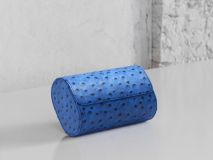 Etier Watch Rolls & Case Blue Ostrich Leather Set