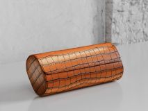 Etier Verdi Triple Watch Roll Tan Crocodile Leather