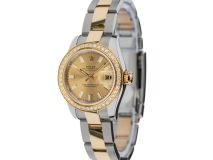 Rolex Datejust 26mm with Champagne Diamond Dial and Diamond Bezel