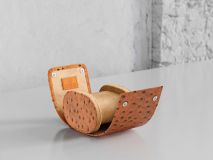 Etier Gusto Single Watch Roll Tan Ostrich Leather