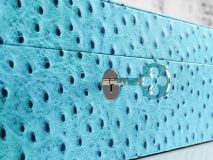 Etier Watch Rolls & Case Aqua Ostrich Leather Set