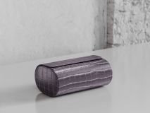 Etier Verdi Double Watch Roll Grey Crocodile Leather