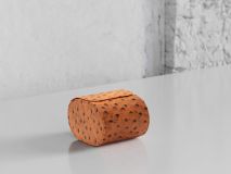 Etier Gusto Single Watch Roll Tan Ostrich Leather