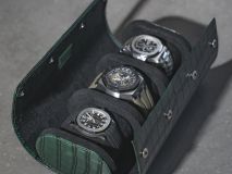 Etier Verdi Triple Watch Roll Green Crocodile Leather