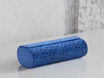 Etier Gusto Triple Watch Roll Blue Ostrich Leather