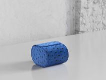 Etier Gusto Single Watch Roll Blue Ostrich Leather