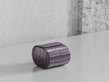 Etier Verdi Single Watch Roll Grey Crocodile Leather