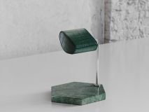 Etier Single Watch Stand Verde Marble & Green Crocodile Leather