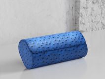 Etier Watch Rolls & Case Blue Ostrich Leather Set
