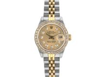 Rolex Datejust 26mm with Champagne Dial and Diamond Bezel