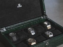 Etier Zegato Ten Watch Case Green Crocodile Leather