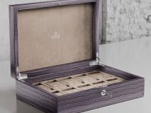 Etier Watch Rolls & Case Grey Crocodile Leather Set