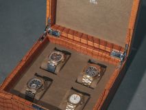 Etier Tempo Four Watch Case Tan Crocodile Leather