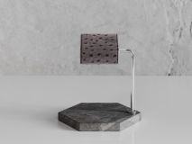 Etier Single Watch Stand Hermes Marble & Grey Ostrich Leather