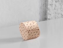 Etier Gusto Single Watch Roll Light Cappuccino Ostrich Leather