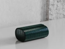 Etier Verdi Double Watch Roll Green Crocodile Leather