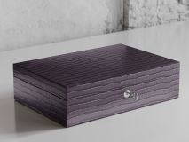 Etier Zegato Ten Watch Case Grey Crocodile Leather