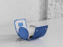 Etier Gusto Single Watch Roll Blue Ostrich Leather