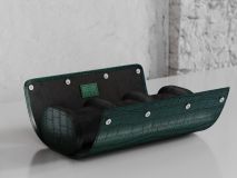 Etier Verdi Triple Watch Roll Green Crocodile Leather