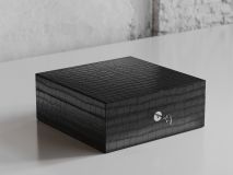 Etier Tempo Four Watch Case Black Crocodile Leather