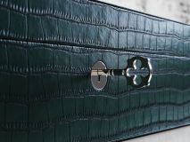 Etier Zegato Ten Watch Case Green Crocodile Leather