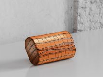 Etier Verdi Double Watch Roll Tan Crocodile Leather