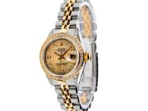 Rolex Datejust 26mm with Gold Mother of Pearl Dial, Diamond Bezel, and Diamond-Set Shoulders