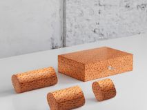 Etier Watch Rolls & Case Tan Ostrich Leather Set