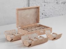 Etier Watch Rolls & Case Light Cappuccino Ostrich Leather Set