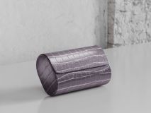 Etier Verdi Double Watch Roll Grey Crocodile Leather