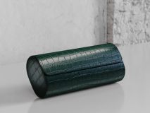 Etier Verdi Triple Watch Roll Green Crocodile Leather