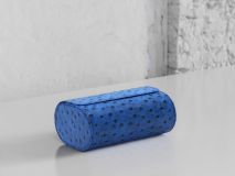 Etier Gusto Double Watch Roll Blue Ostrich Leather