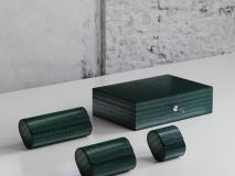 Etier Watch Rolls & Case Green Crocodile Leather Set
